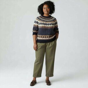 Vintage LL Bean Womens Wool Pant Sz 20 Pleated High Rise Trouser Dark Academia